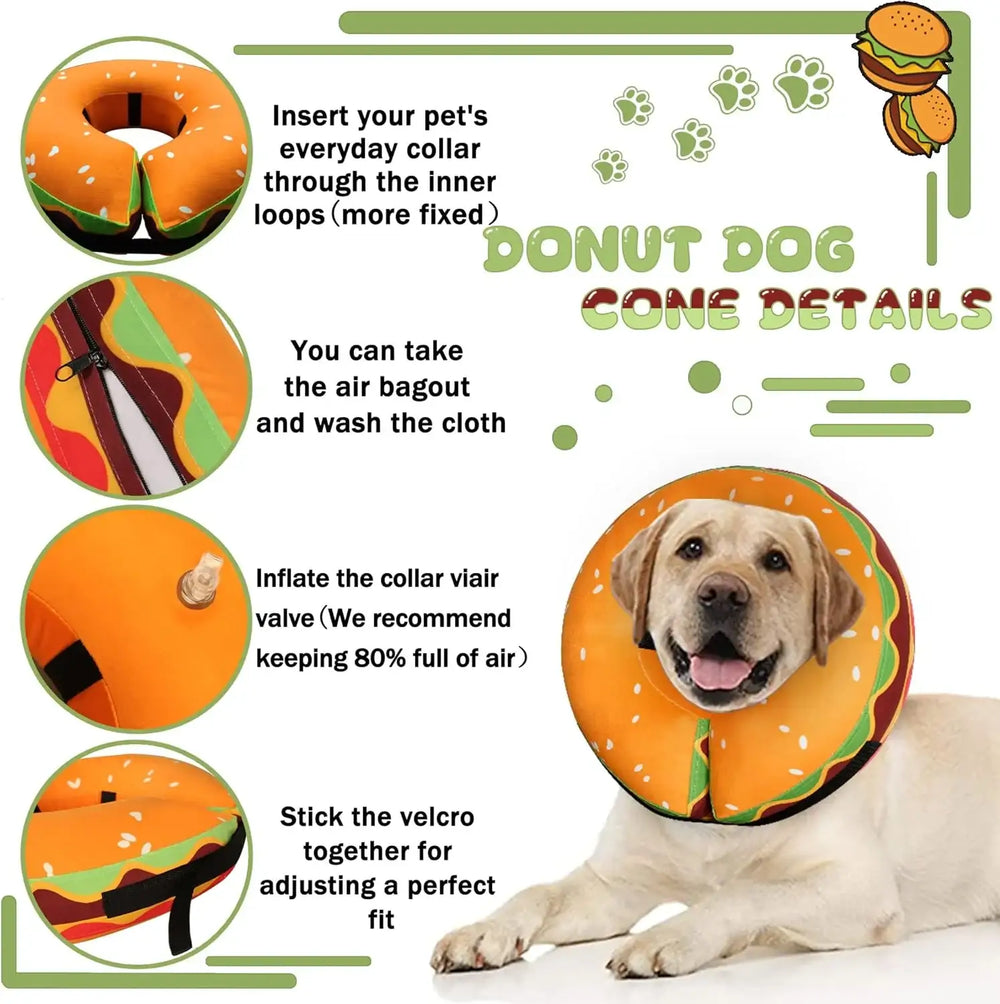 CNEO - Cneo Recovery Donut Collar HAMBURGER XLARGE - The Red Vitamin MX - Collares y Conos De Recuperación Para Perros - {{ shop.shopifyCountryName }}