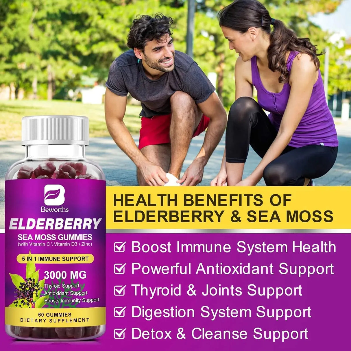 B BEWORTHS - B BEWORTHS Elderberry Gummies & Irish Sea Moss 60 Gomitas - The Red Vitamin MX - Suplementos Alimenticios - {{ shop.shopifyCountryName }}
