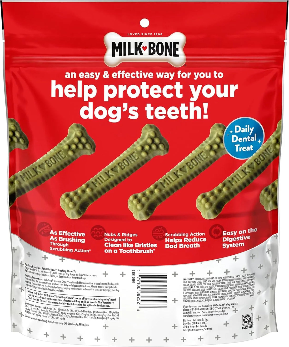 MILK BONE - Milk-Bone Fresh Breath Brushing Chews Large 18 Piezas - The Red Vitamin MX - Cuidado Dental Para Perros - {{ shop.shopifyCountryName }}