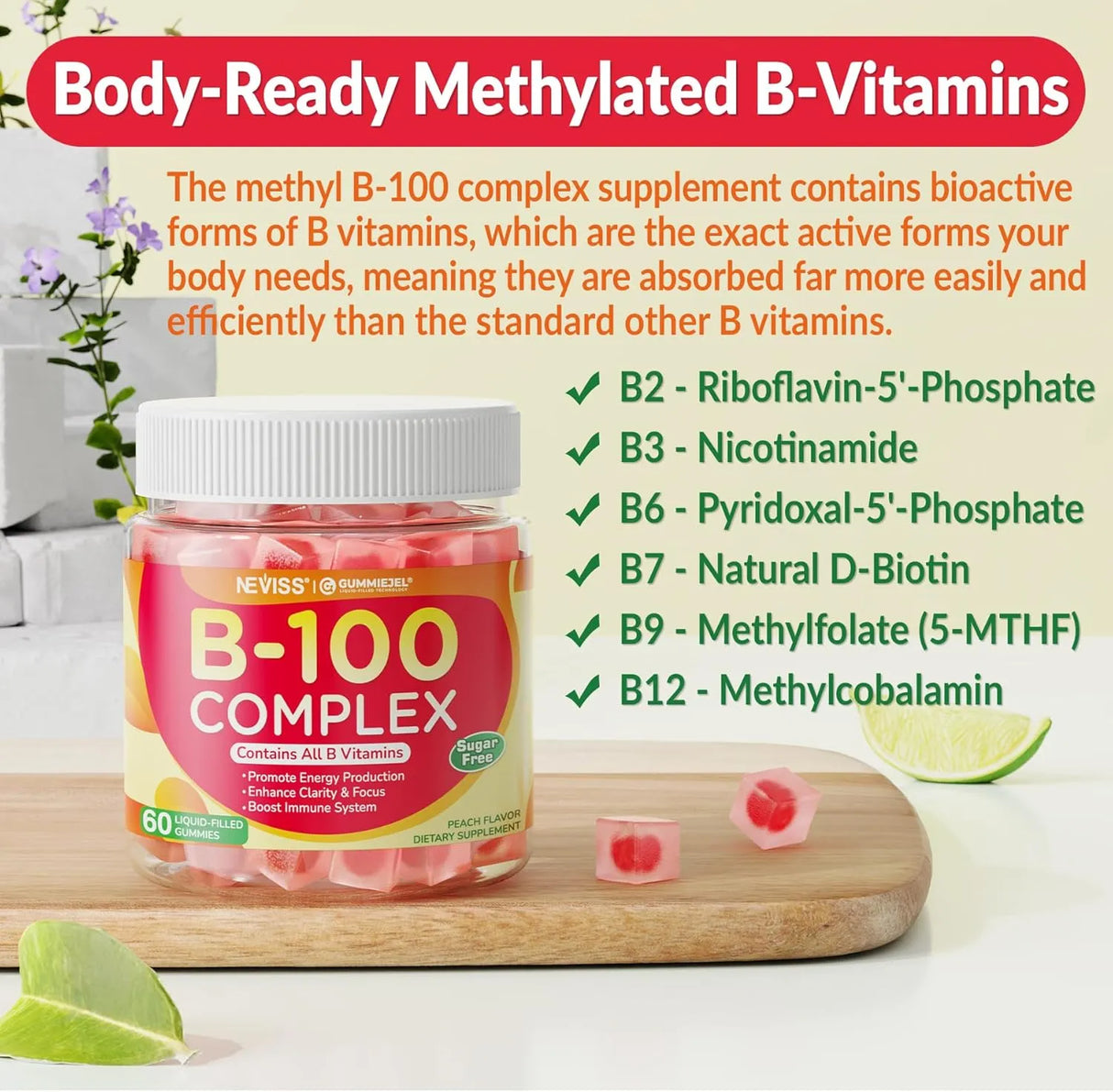 NEVISS - NEVISS Super Vitamin B Complex Gummies 60 Gomitas - The Red Vitamin MX - Suplementos Alimenticios - {{ shop.shopifyCountryName }}