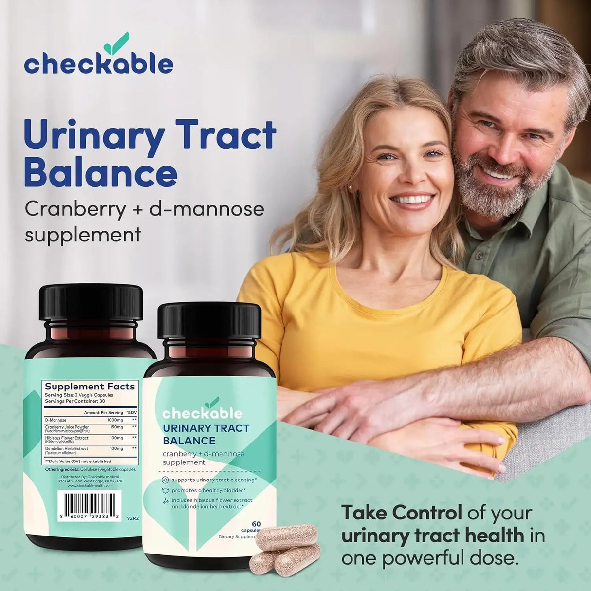 CHECKABLE - Checkable Urinary Tract Balance 60 Capsulas 2 Pack - The Red Vitamin MX - Suplementos Alimenticios - {{ shop.shopifyCountryName }}