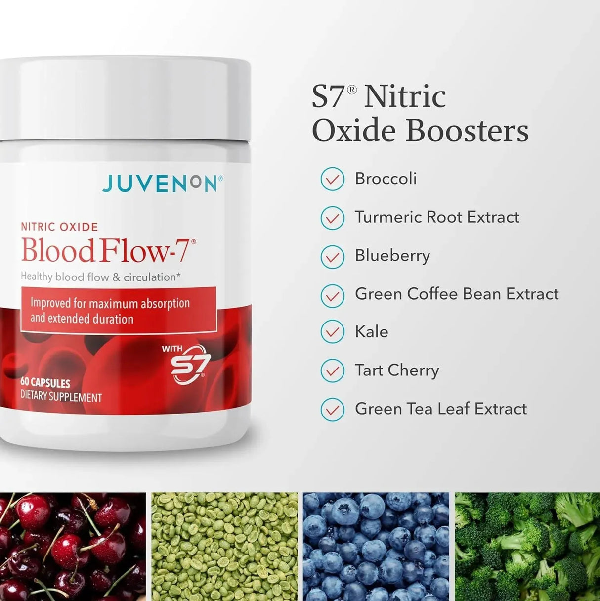 JUVENON - Juvenon BloodFlow-7 Nitric Oxide 60 Capsulas - The Red Vitamin MX - Suplementos Alimenticios - {{ shop.shopifyCountryName }}