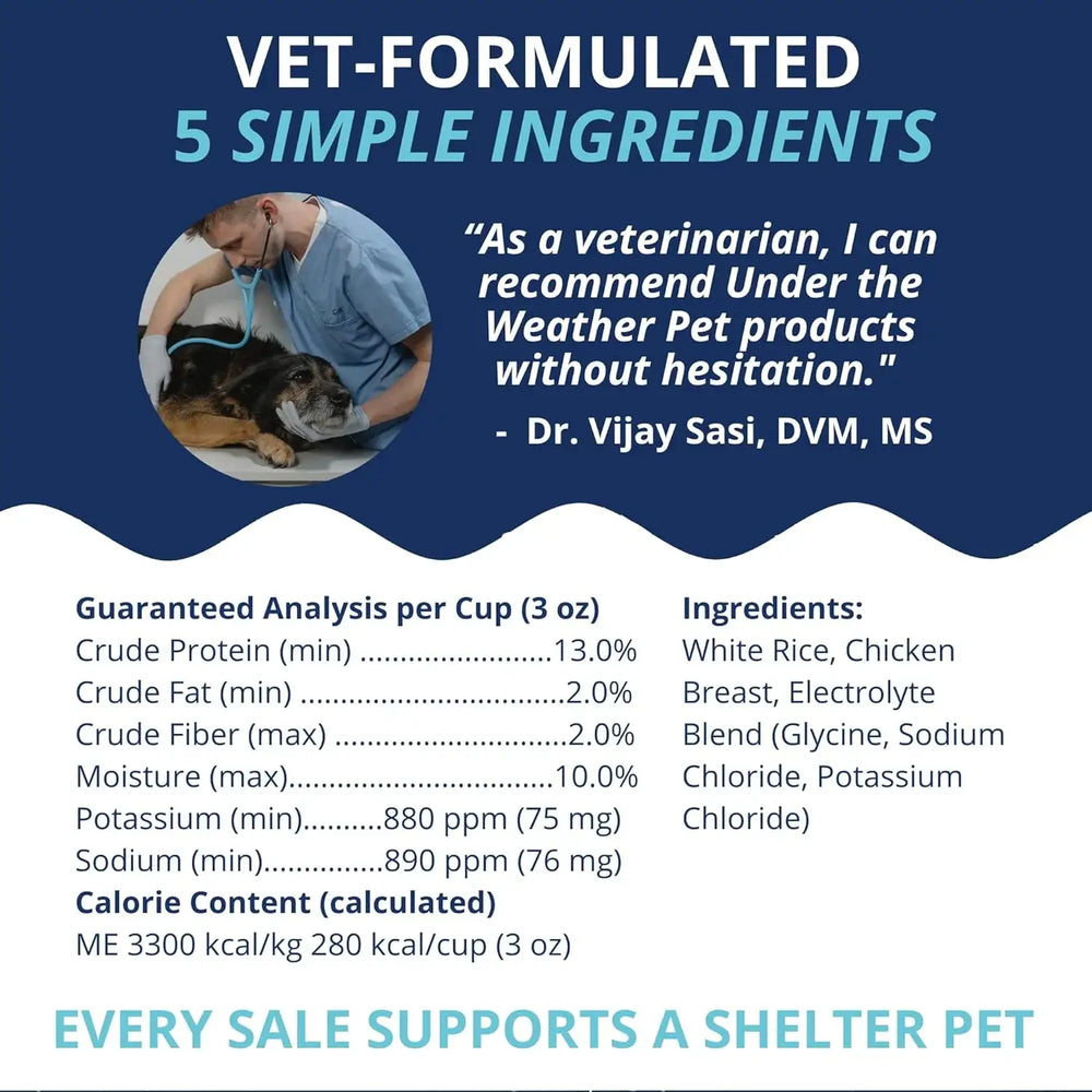 UNDER THE WEATHER - Under the Weather Bland Diet for Dogs Chicken Rice 6 Oz. 2 Pack - The Red Vitamin MX - Medicamentos Sin Receta Para Perros - {{ shop.shopifyCountryName }}