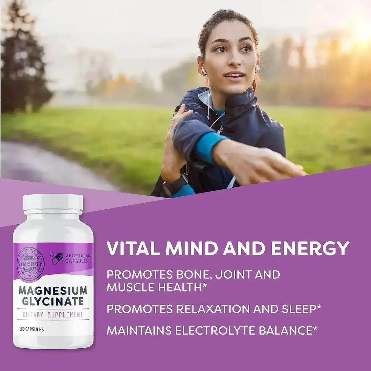 VIMERGY - Vimergy Magnesium Glycinate 180 Capsulas - The Red Vitamin MX - Suplementos Alimenticios - {{ shop.shopifyCountryName }}