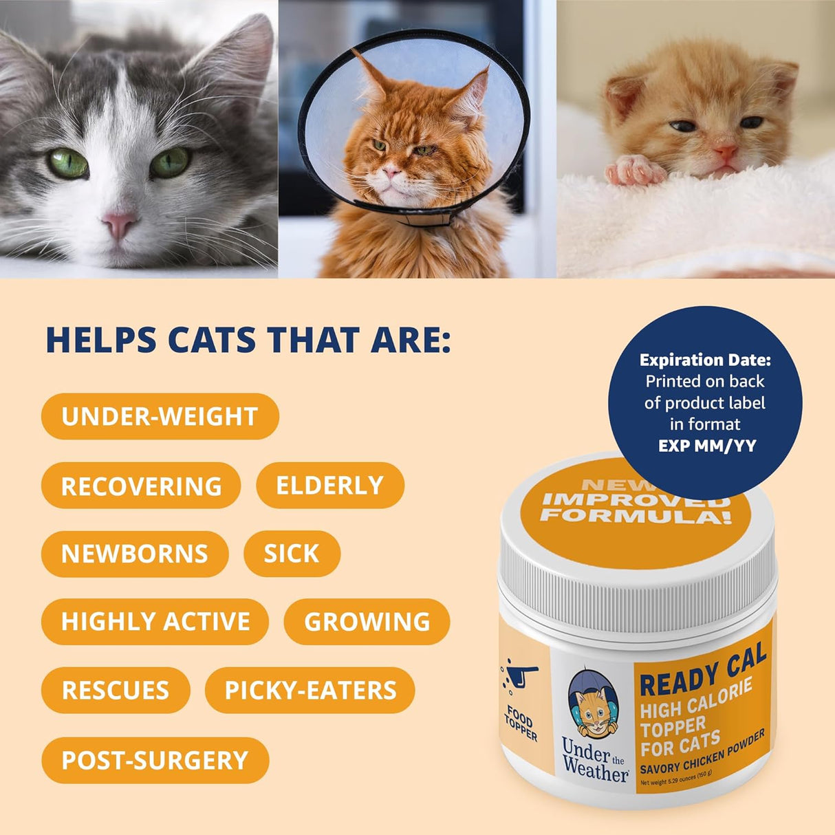 Under the Weather Ready Cal Powder for Cats Chicken Flavor 150Gr.