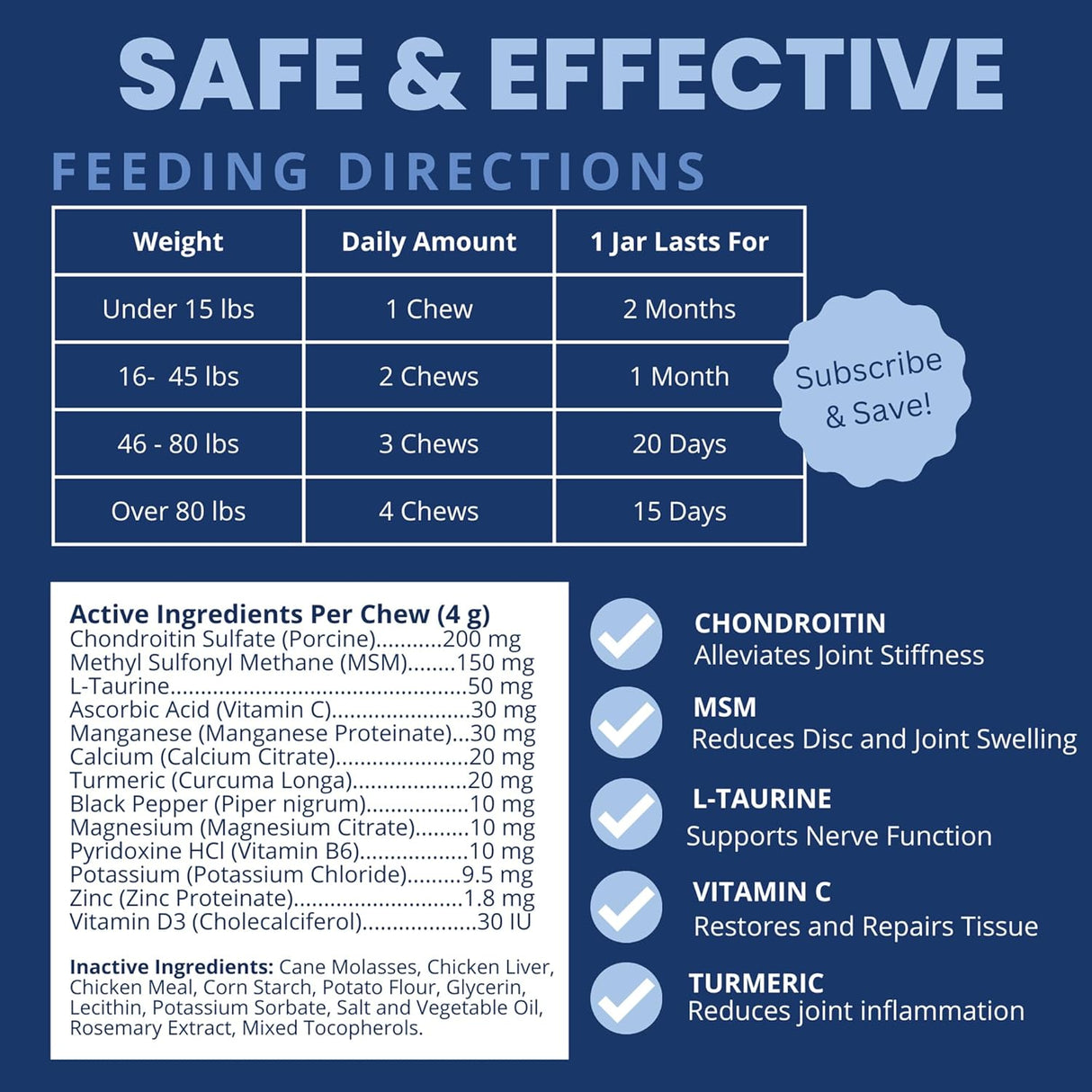 Under The Weather Pet Disc & Spine Health Chews for Dogs 60 Masticables