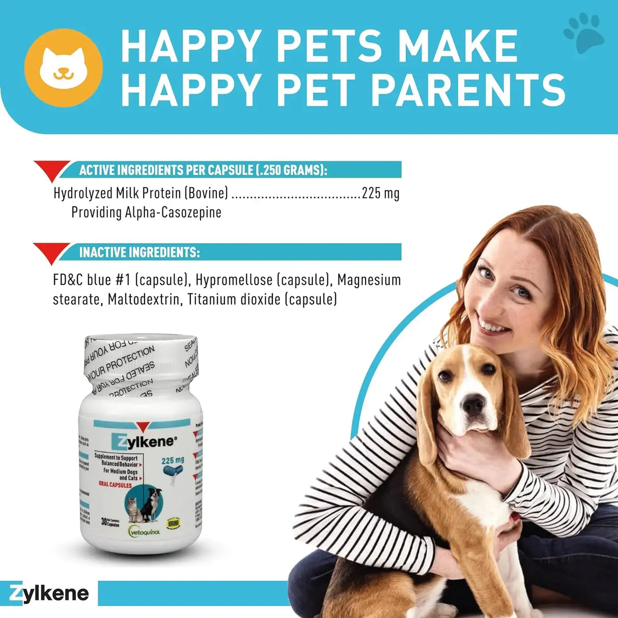 VETOQUINOL - Vetoquinol Zylkene Behavior Support Capsules for Medium Dogs 33-65lbs 30 Capsulas - The Red Vitamin MX - Relajantes Para Perros - {{ shop.shopifyCountryName }}