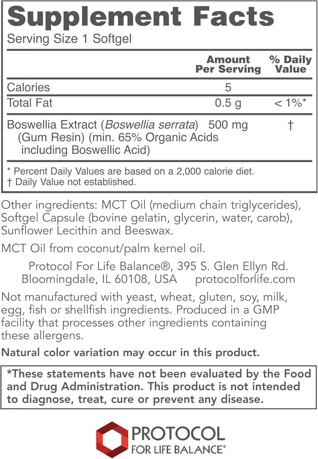 PROTOCOL FOR LIFE BALANCE - Protocol Boswellia Extract 500Mg. 90 Capsulas Blandas - The Red Vitamin MX - Suplementos Alimenticios - {{ shop.shopifyCountryName }}
