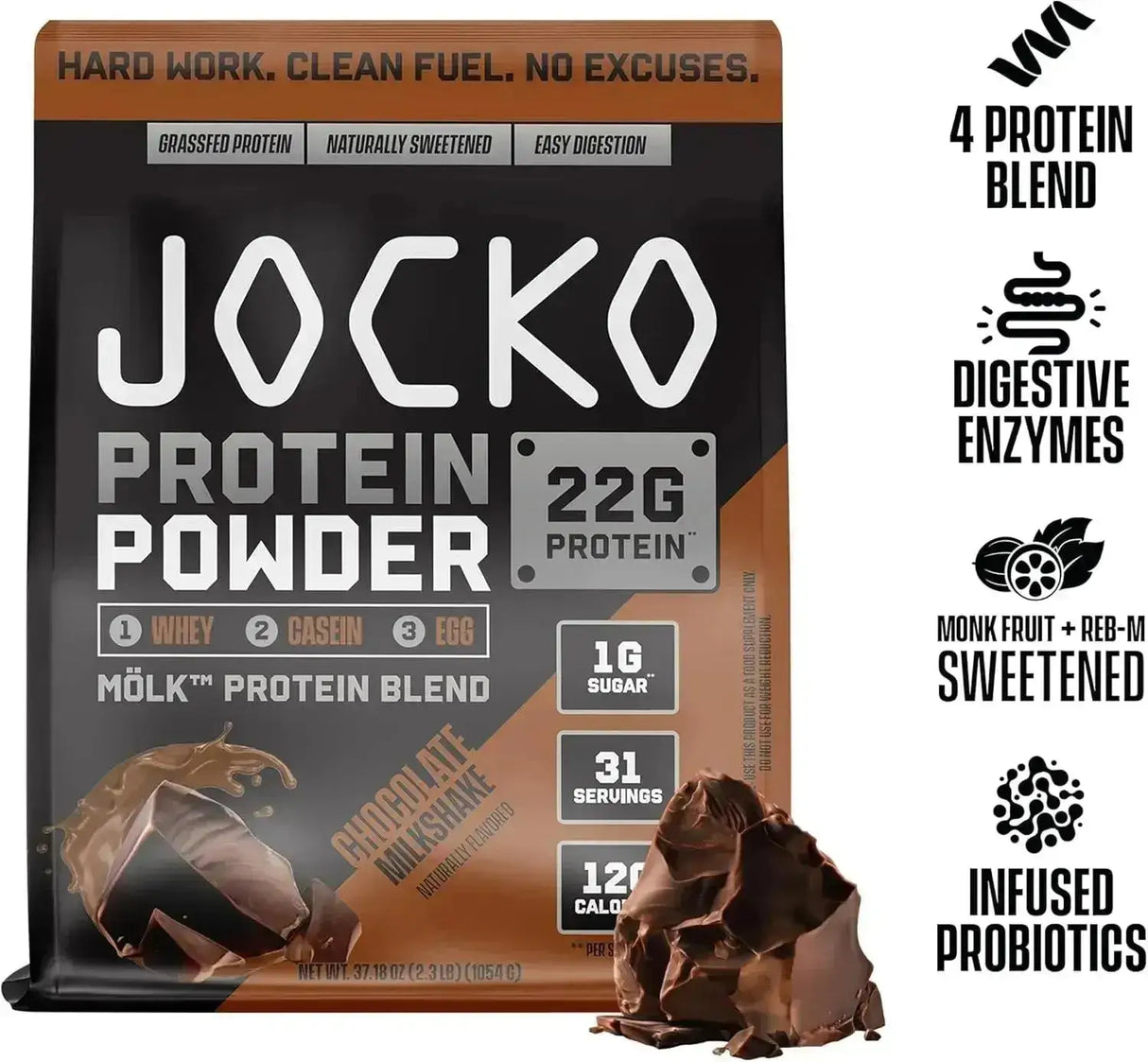 JOCKO FUEL - Jocko Mölk Whey Protein Powder Sugar Free 31 Servicios Chocolate 1054Gr. - The Red Vitamin MX - Suplementos Alimenticios - {{ shop.shopifyCountryName }}
