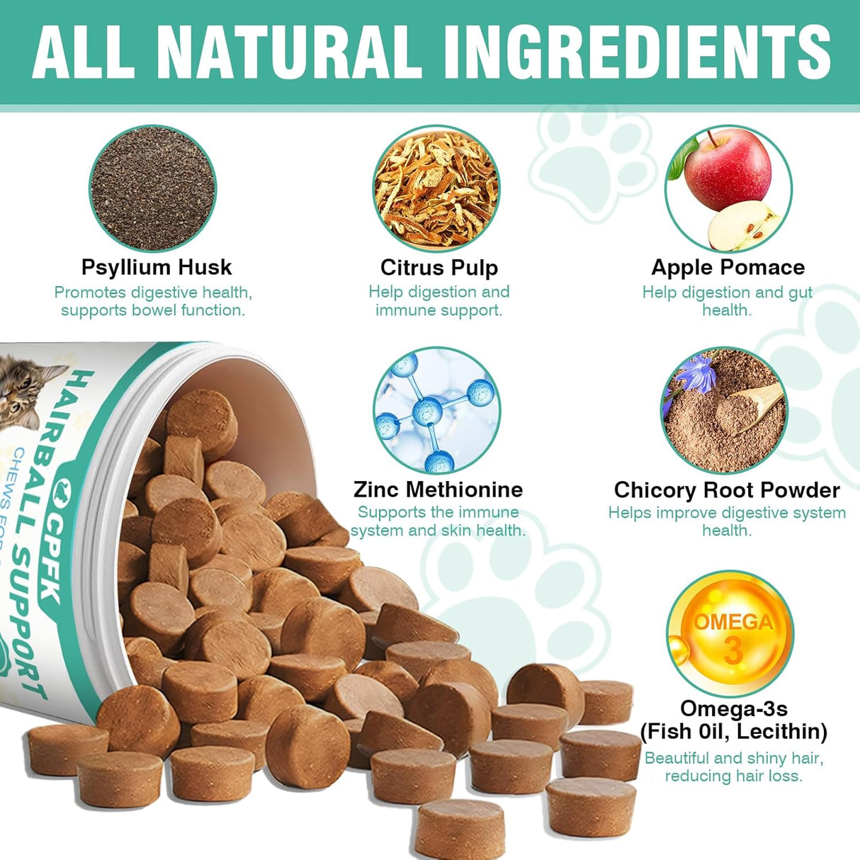 CPFK Cat Hairball Remedy Treats 150 Masticables