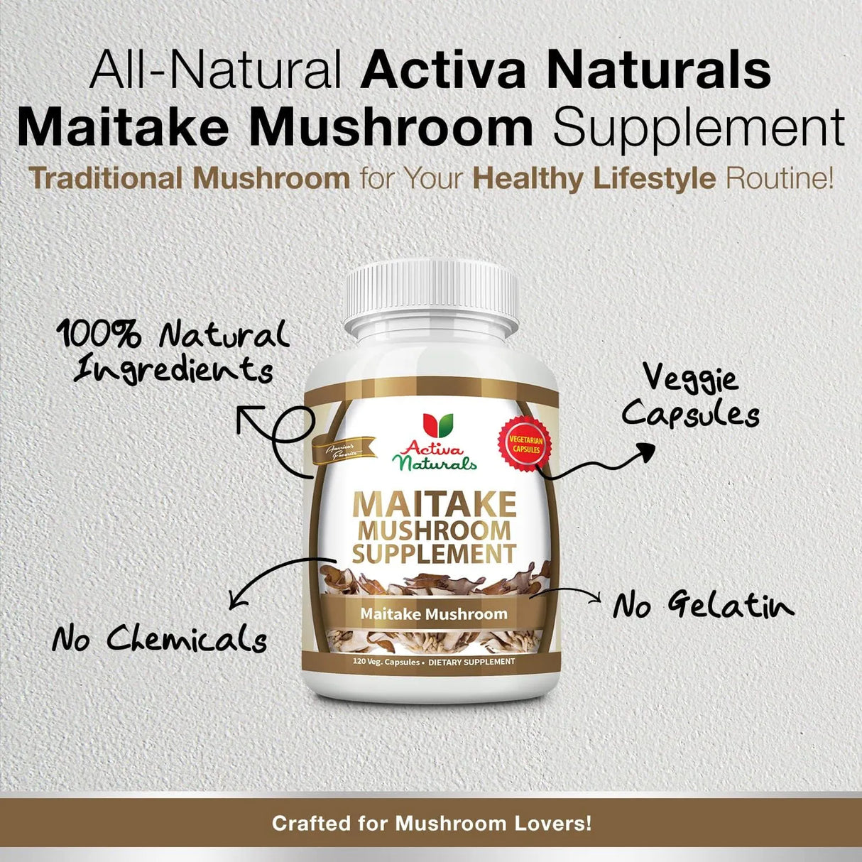 ACTIVA NATURALS - Activa Naturals Maitake Mushroom 120 Capsulas - The Red Vitamin MX - Suplementos Alimenticios - {{ shop.shopifyCountryName }}
