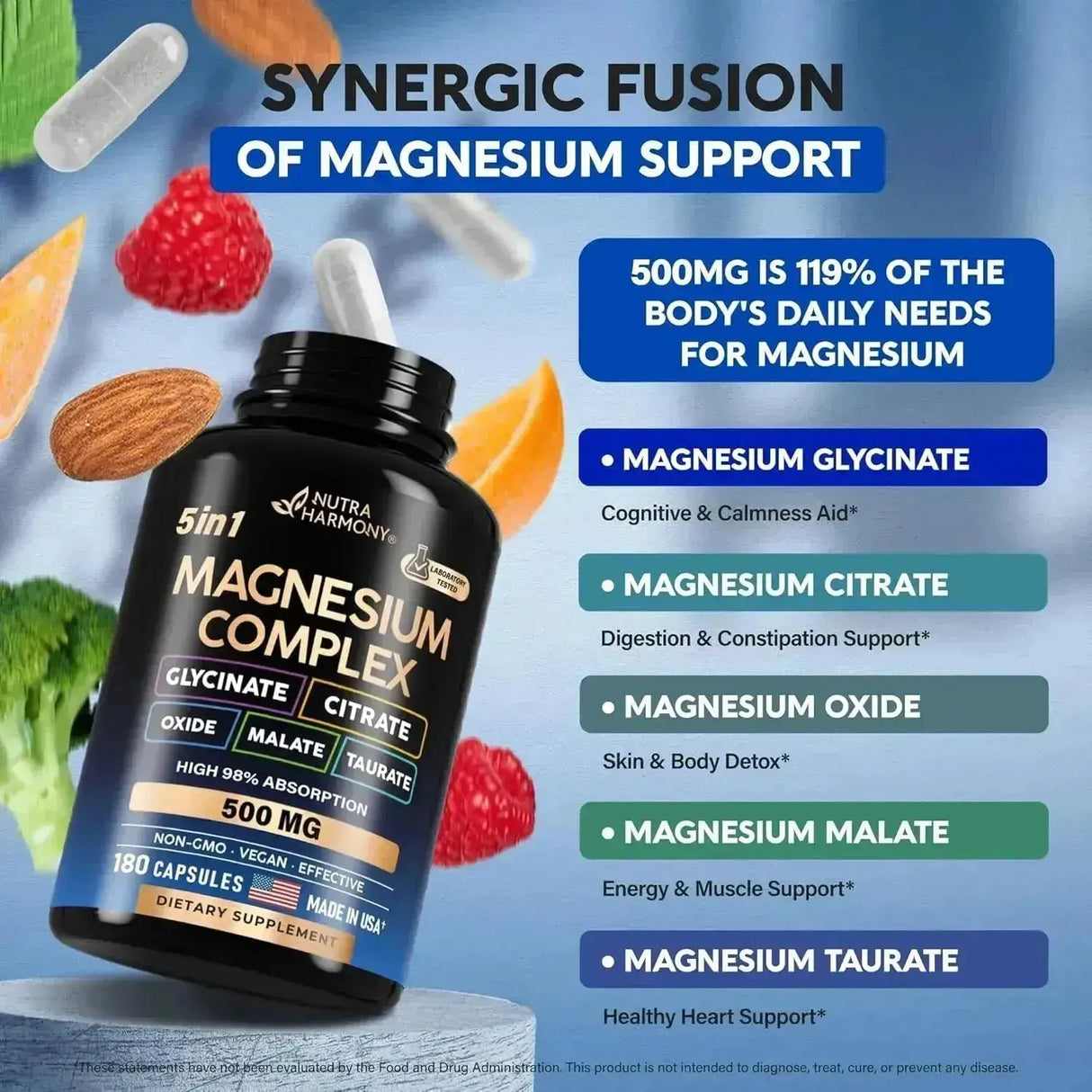 NUTRA HARMONY - Nutra Harmony 5 in 1 Complex 500Mg. 180 Capsulas - The Red Vitamin MX - Suplementos Alimenticios - {{ shop.shopifyCountryName }}