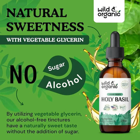 WILD & ORGANIC - Wild & Organic Holy Basil Tincture 2 Fl.Oz. - The Red Vitamin MX - Suplementos Alimenticios - {{ shop.shopifyCountryName }}