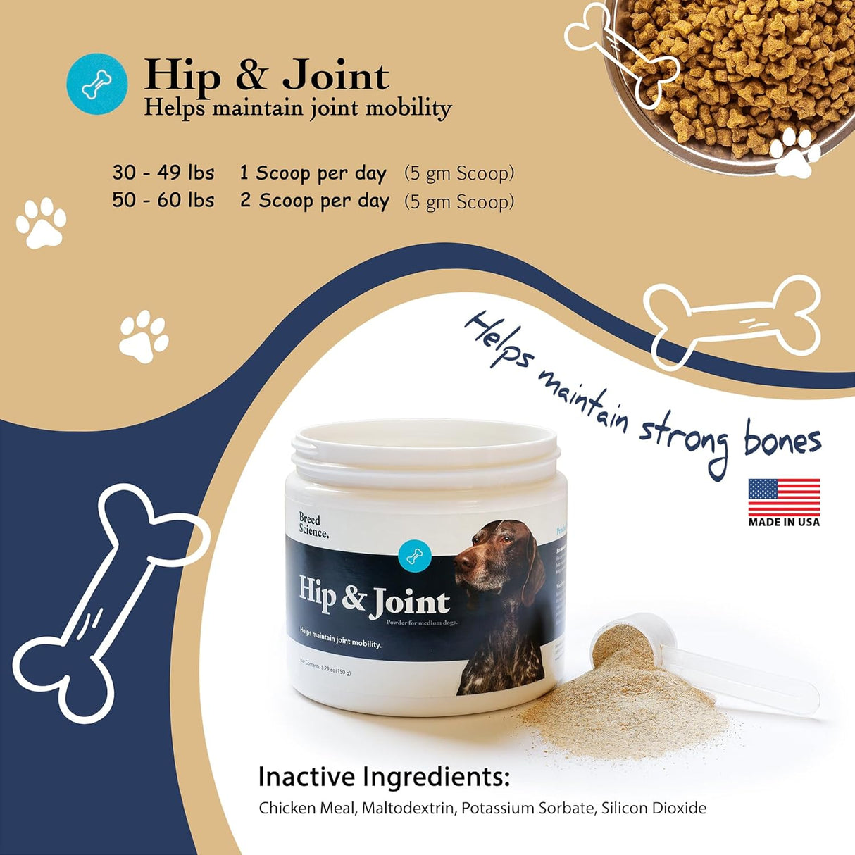VitaBoost Hip and Joint Food Supplement for Dogs Medium Breeds 150Gr.