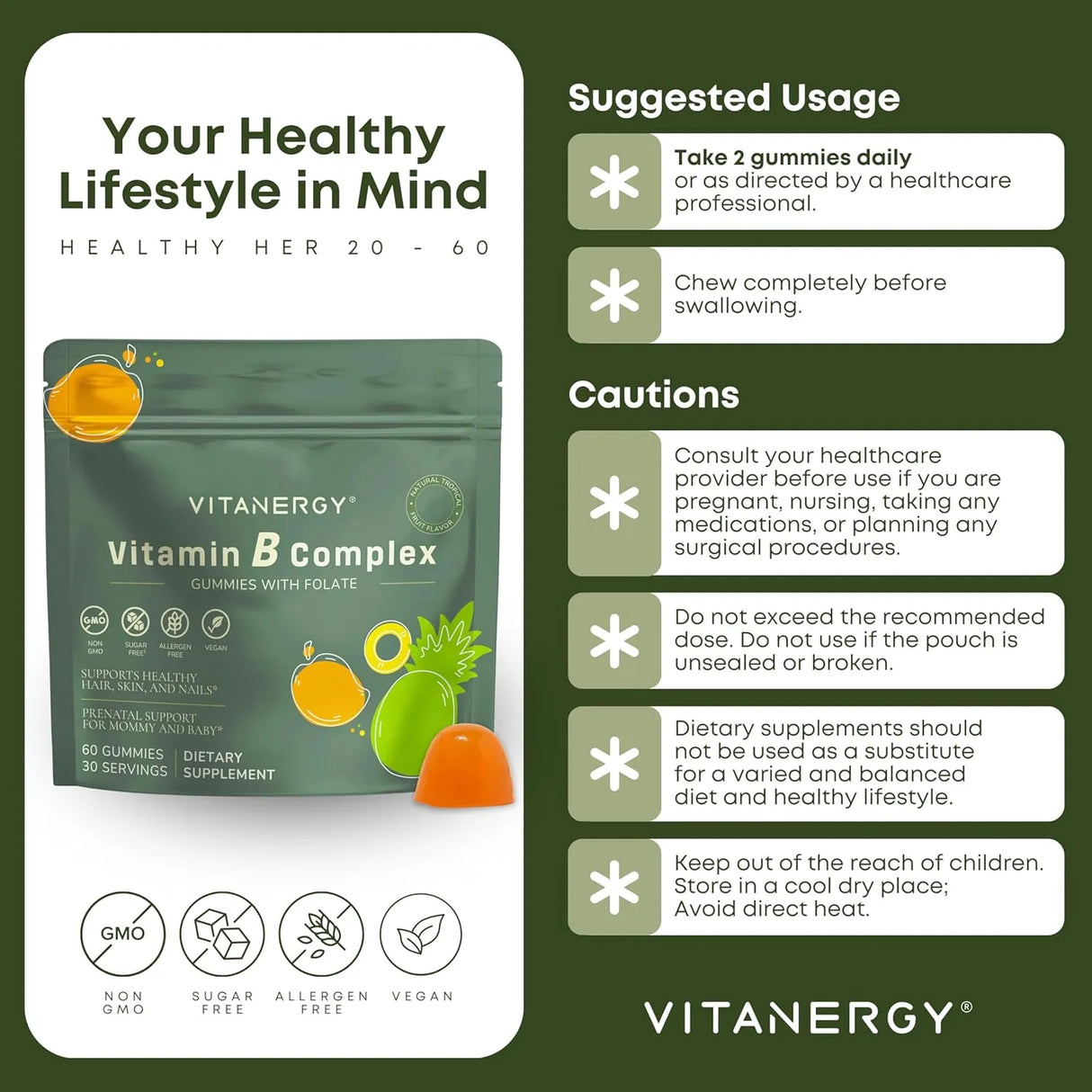 VITANERGY - Vitanergy Sugar-Free B Complex Gummies 60 Gomitas - The Red Vitamin MX - Suplementos Alimenticios - {{ shop.shopifyCountryName }}