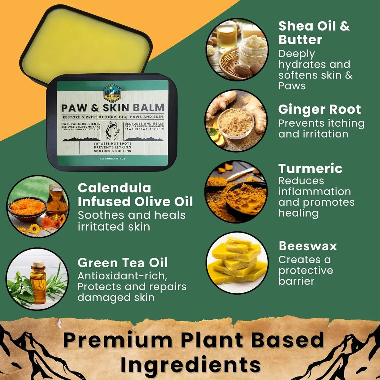 TRAIL HOUND - Trail Hound Dog Paw Balm 3 Oz. - The Red Vitamin MX - Remedios Para La Picazón De Perros - {{ shop.shopifyCountryName }}