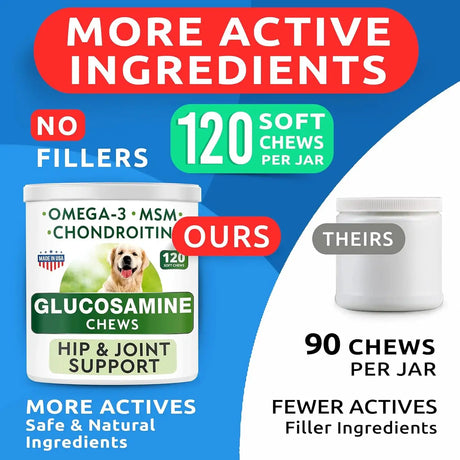 BARK&SPARK - Bark&Spark Glucosamine Chondroitin Dog Hip & Joint 120 Masticables 2 Pack - The Red Vitamin MX - Cuidado De Cadera Y Articulaciones Para Perros - {{ shop.shopifyCountryName }}