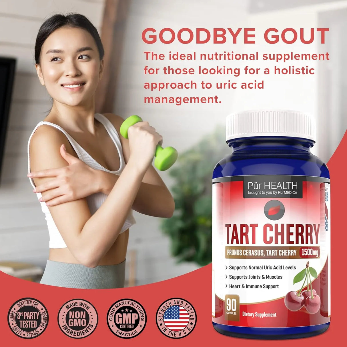 PUR HEALTH - Pur Health Tart Cherry 1500Mg. 90 Capsulas - The Red Vitamin MX - Suplementos Alimenticios - {{ shop.shopifyCountryName }}