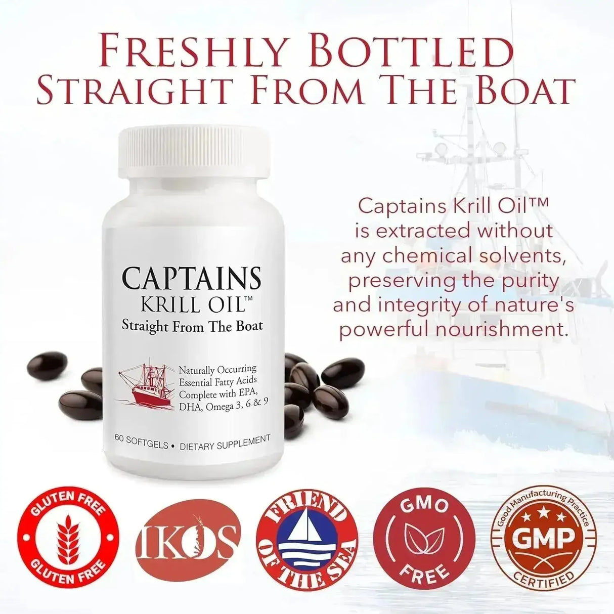 CAPTAINS - Captains Pure Antarctic Krill Oil 1000Mg. 60 Capsulas Blandas - The Red Vitamin MX - Suplementos Alimenticios - {{ shop.shopifyCountryName }}