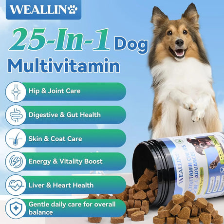 WEALLIN - WEALLIN 25-in-1 Dog Vitamins 200 Masticables - The Red Vitamin MX - Multivitamínicos Para Perros - {{ shop.shopifyCountryName }}