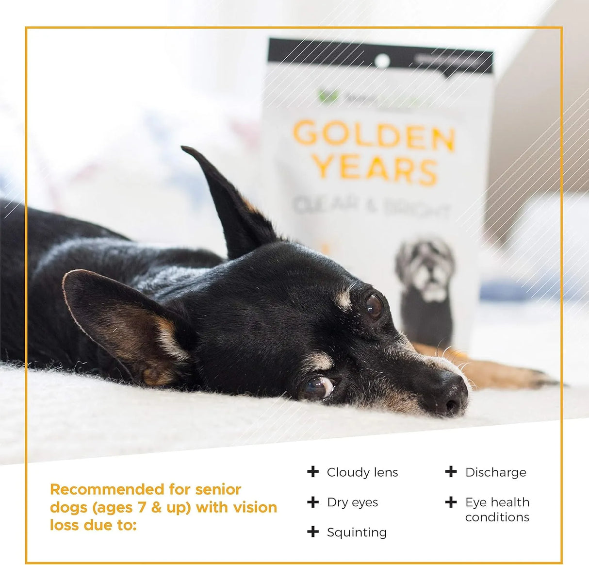 VETRISCIENCE - VetriScience Golden Years Clear and Bright Vision Support for Senior Dogs Chicken Flavor 60 Masticables - The Red Vitamin MX - Cuidado De Los Ojos De Los Perros - {{ shop.shopifyCountryName }}