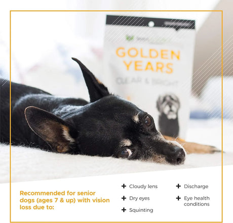 VETRISCIENCE - VetriScience Golden Years Clear and Bright Vision Support for Senior Dogs Chicken Flavor 60 Masticables - The Red Vitamin MX - Cuidado De Los Ojos De Los Perros - {{ shop.shopifyCountryName }}