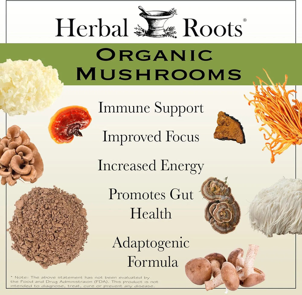 HERBAL ROOTS - Herbal Roots Organic Mushrooms 60 Capsulas - The Red Vitamin MX - Suplementos Alimenticios - {{ shop.shopifyCountryName }}