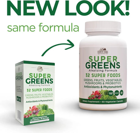 COUNTRY FARMS - COUNTRY FARMS Super Greens 60 Capsulas - The Red Vitamin MX - Suplementos Alimenticios - {{ shop.shopifyCountryName }}