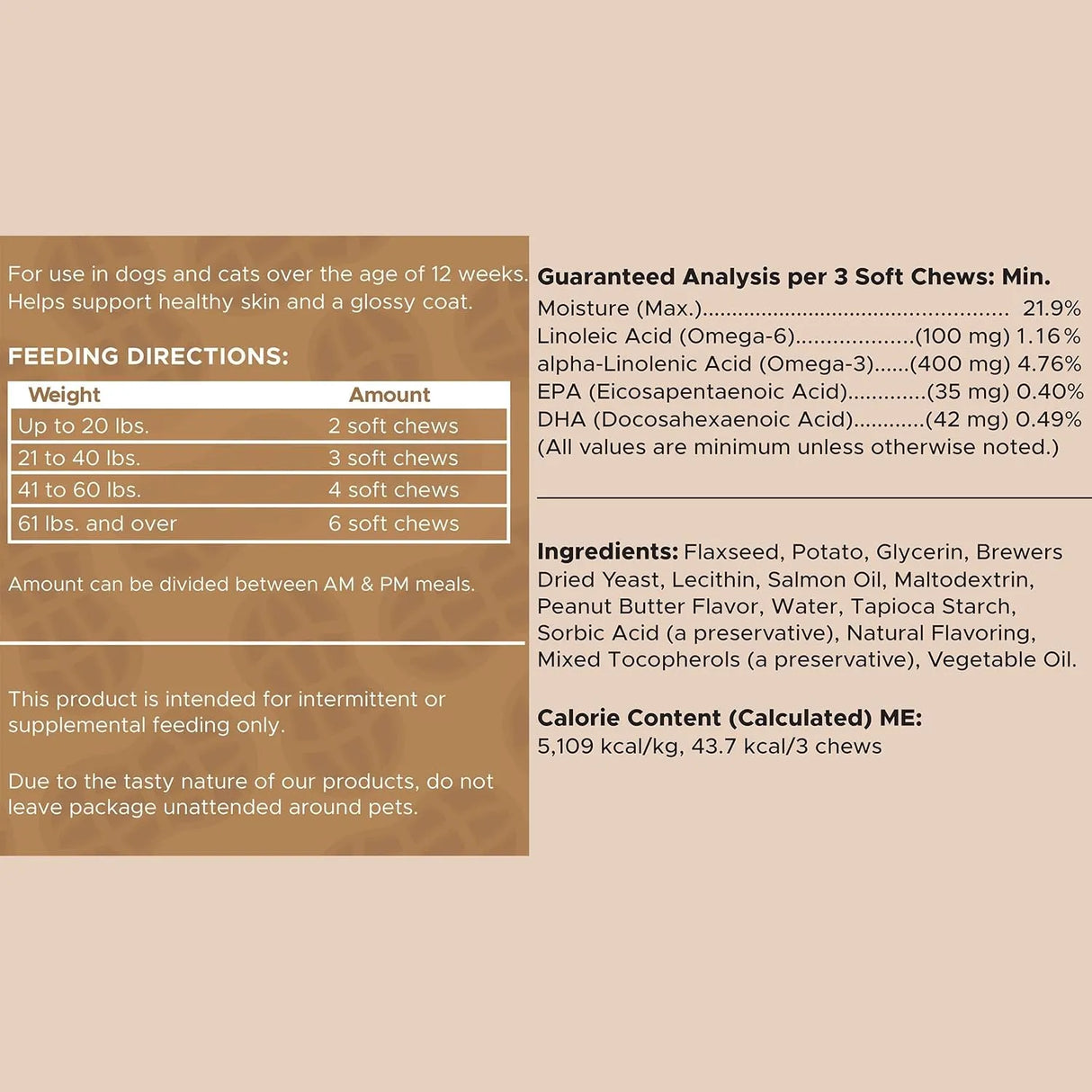 CHEW + HEAL - Chew + Heal Labs Omega Treats for Skin and Coat Peanut Butter Flavor 180 Masticables - The Red Vitamin MX - Aceite De Pescado Para Perros - {{ shop.shopifyCountryName }}