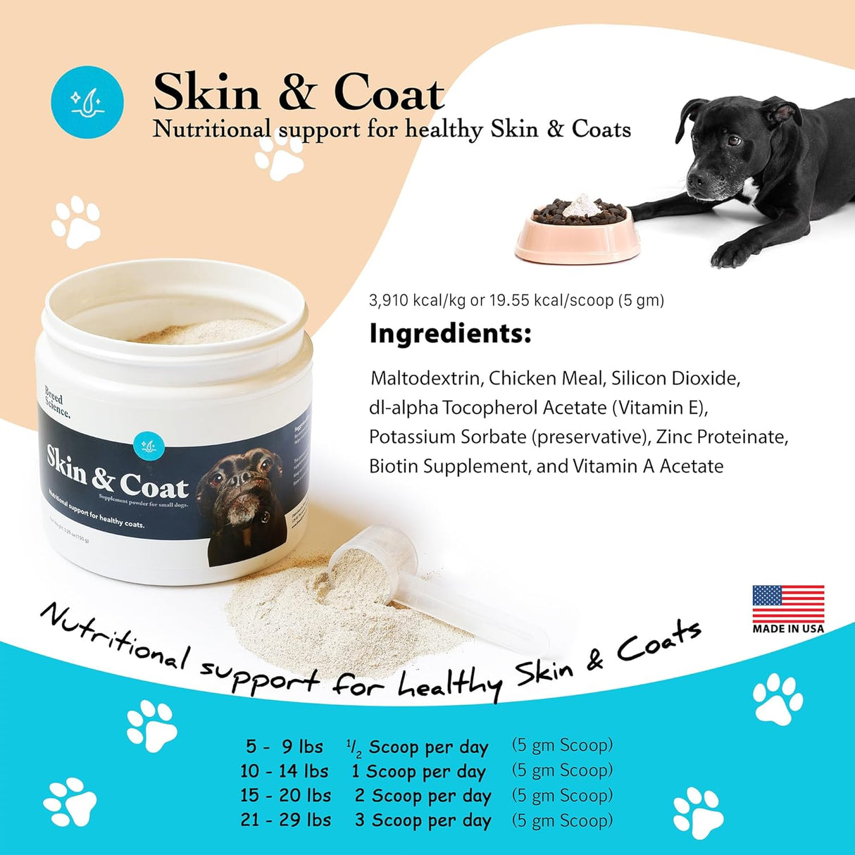 VitaBoost Skin and Coat Supplement Powder for Small Dogs 150Gr.
