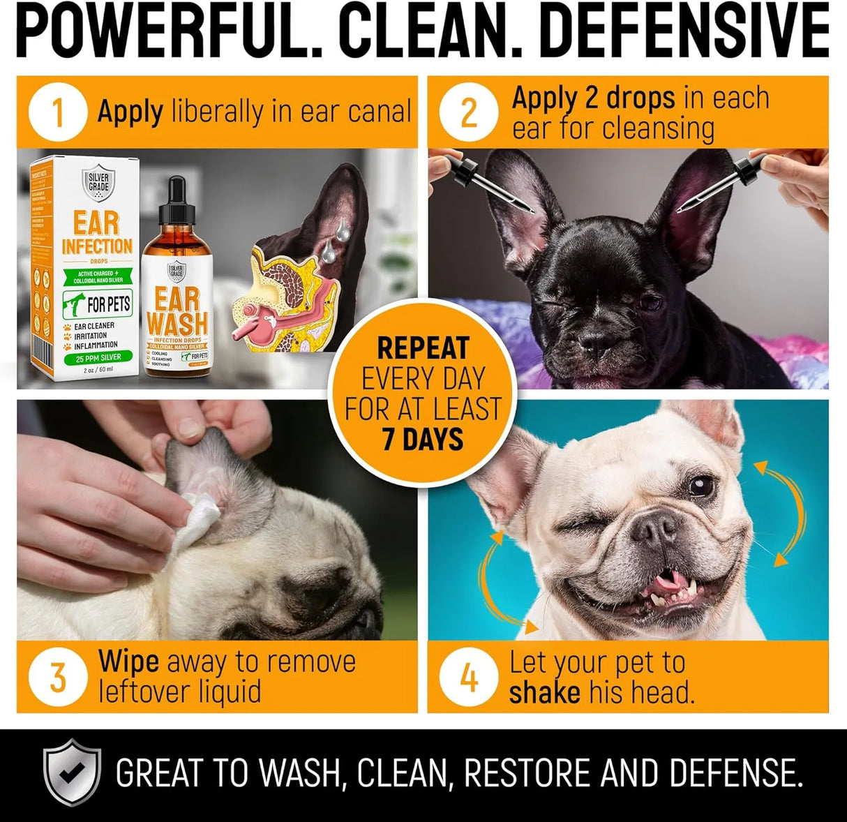 SILVER GRADE - SILVER GRADE Dog Ear Infection Treatment + Silver 2 Fl.Oz. - The Red Vitamin MX - Cuidado Del Oído De Perros - {{ shop.shopifyCountryName }}