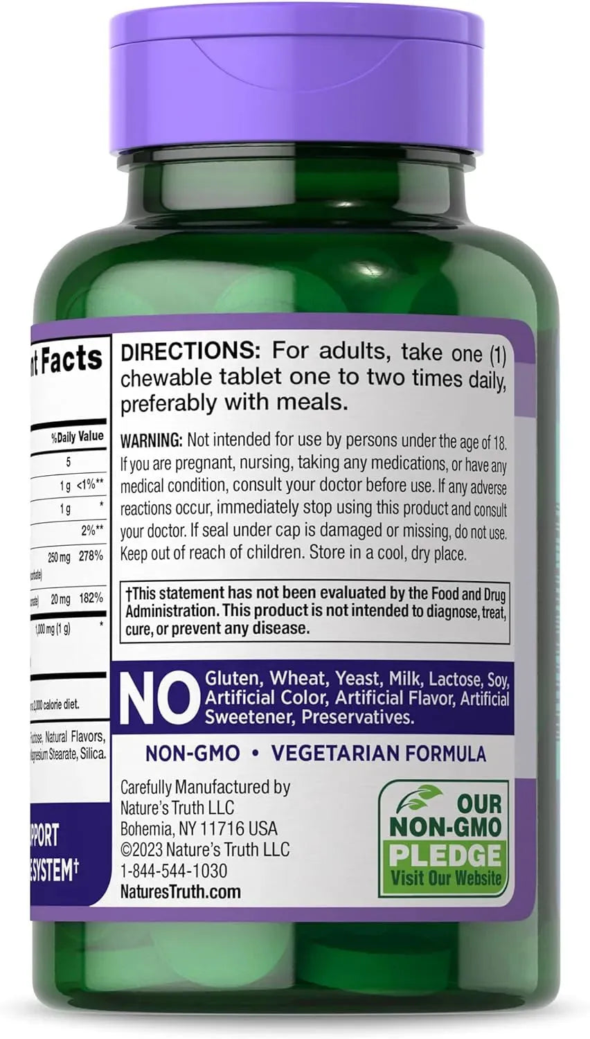 NATURE'S TRUTH - Nature's Truth Black Elderberry Immune Complex 60 Tabletas Masticables - The Red Vitamin MX - Suplementos Alimenticios - {{ shop.shopifyCountryName }}