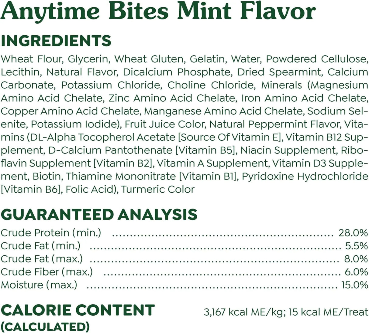 GREENIES - Greenies Anytime Bites Dog Treats Mint Flavor 680Gr. - The Red Vitamin MX - Cuidado Dental Para Perros - {{ shop.shopifyCountryName }}