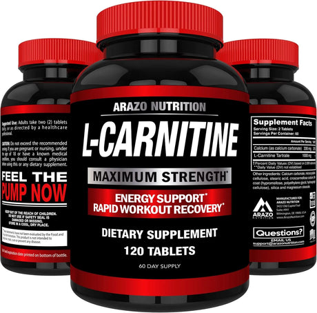 ARAZO NUTRITION - Arazo Nutrition Super Strength L-Carnitine 1000Mg. 120 Tabletas - The Red Vitamin MX - Suplementos Alimenticios - {{ shop.shopifyCountryName }}
