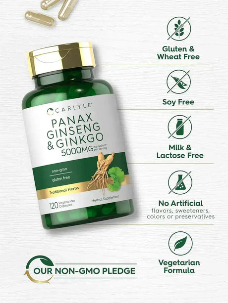 CARLYLE - Carlyle Panax Ginseng + Ginkgo Biloba 120 Capsulas - The Red Vitamin MX - Suplementos Alimenticios - {{ shop.shopifyCountryName }}