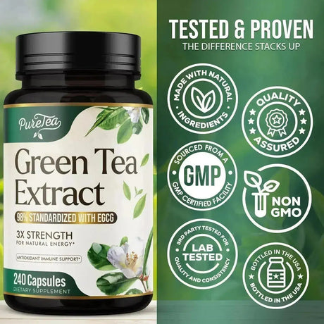 PURETEA - PureTea Green Tea Extract 1000Mg. 240 Capsulas - The Red Vitamin MX - Suplementos Alimenticios - {{ shop.shopifyCountryName }}