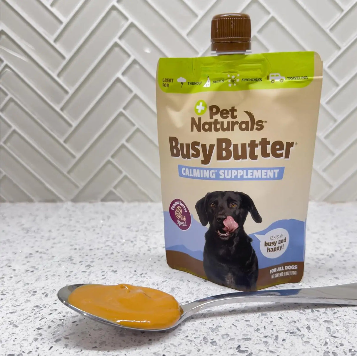 PET NATURALS - Pet Naturals BusyButter Easy Squeeze Calming Peanut Butter for Dogs 170Gr. - The Red Vitamin MX - Relajantes Para Perros - {{ shop.shopifyCountryName }}
