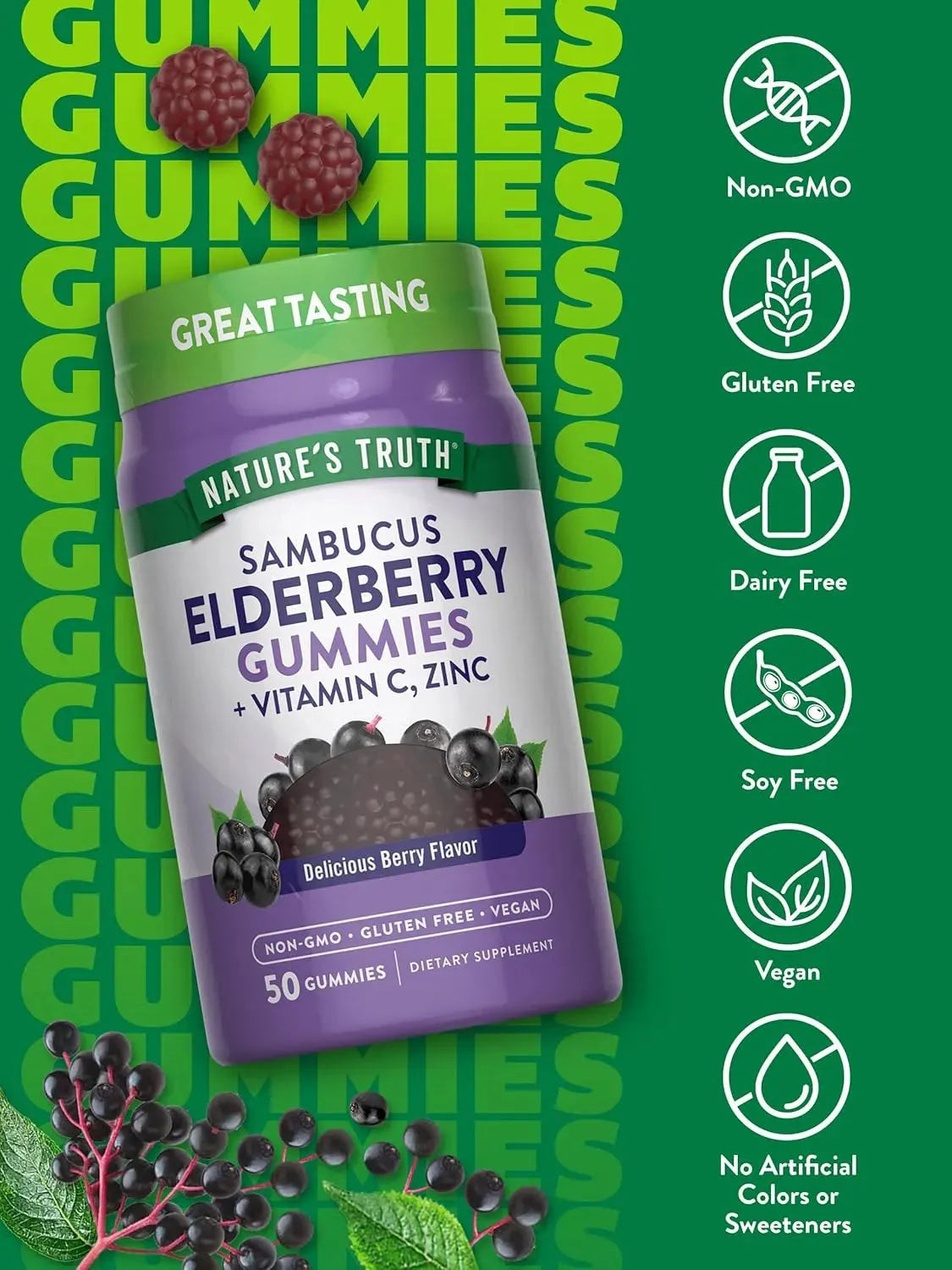 NATURE'S TRUTH - Nature's Truth Black Elderberry Gummies 50 Gomitas - The Red Vitamin MX - Suplementos Alimenticios - {{ shop.shopifyCountryName }}
