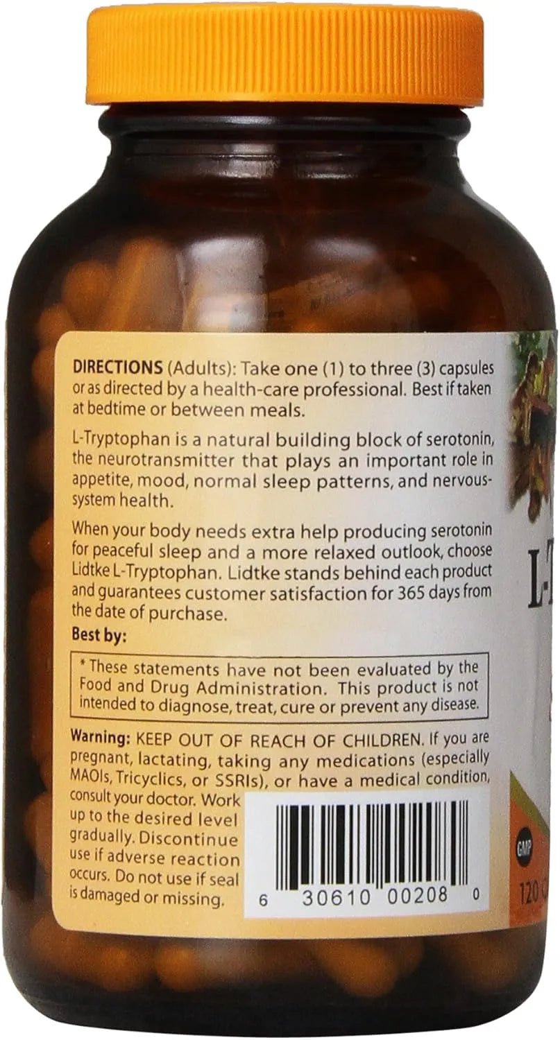 LIDTKE - Lidtke Technologies L-Tryptophan 120 Capsulas - The Red Vitamin MX - Suplementos Alimenticios - {{ shop.shopifyCountryName }}