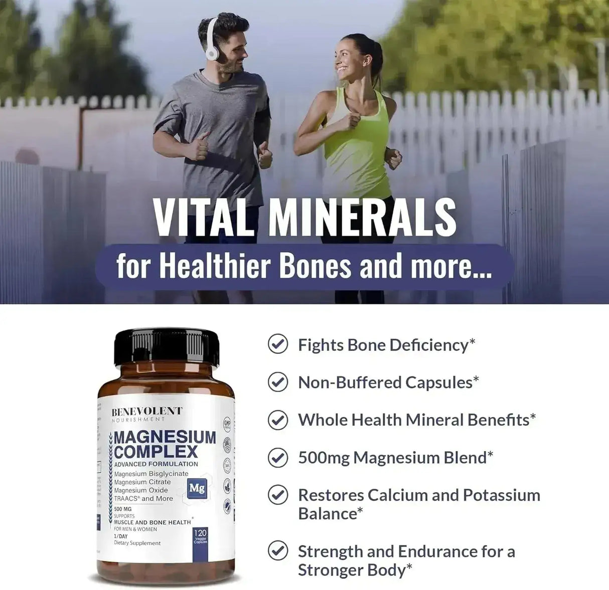 BENEVOLENT NOURISHMENT - Benevolent Nourishment Magnesium Complex 500Mg. 120 Capsulas - The Red Vitamin MX - Suplementos Alimenticios - {{ shop.shopifyCountryName }}