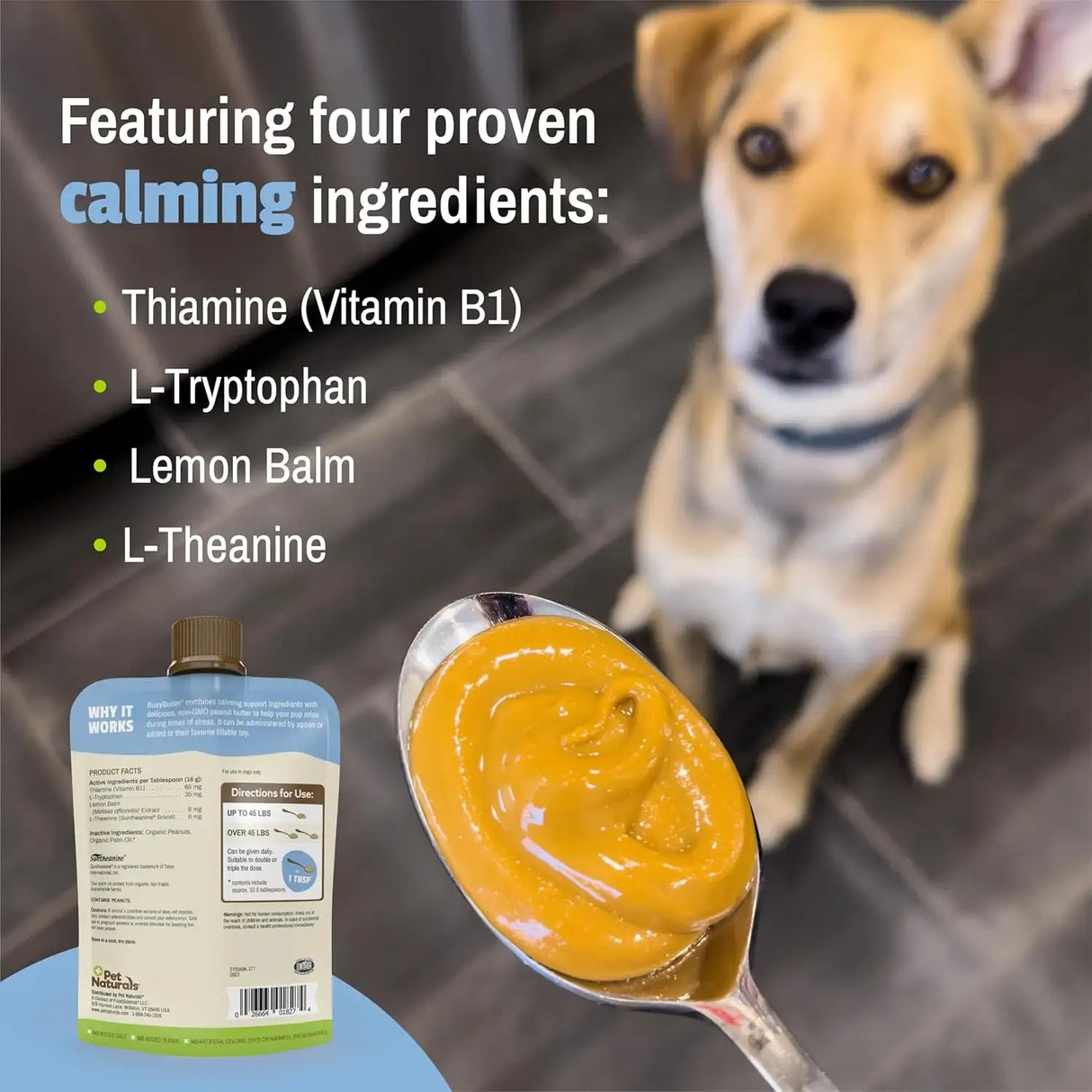 PET NATURALS - Pet Naturals BusyButter Easy Squeeze Calming Peanut Butter for Dogs 170Gr. - The Red Vitamin MX - Relajantes Para Perros - {{ shop.shopifyCountryName }}