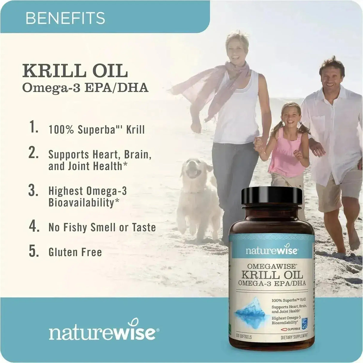 NATUREWISE - NatureWise Antarctic Krill Oil 1000Mg. 120 Capsulas Blandas - The Red Vitamin MX - Suplementos Alimenticios - {{ shop.shopifyCountryName }}