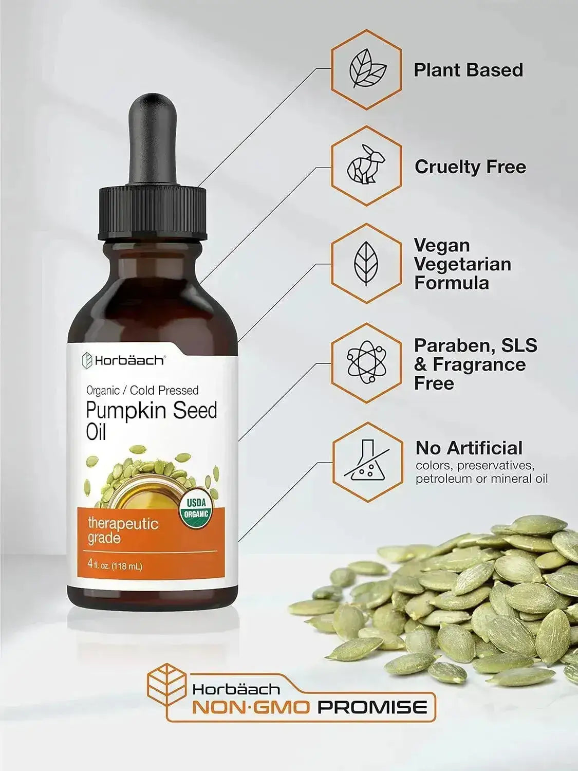 HORBAACH - Horbaach Organic Pumpkin Seed Oil 118Ml. - The Red Vitamin MX - Suplementos Alimenticios - {{ shop.shopifyCountryName }}