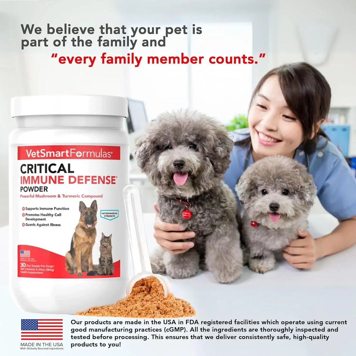 VETSMART FORMULAS - VetSmart Formulas Critical Immune Defense for Dogs & Cats 180Gr. - The Red Vitamin MX - Suplementos Herbales Para Perros - {{ shop.shopifyCountryName }}