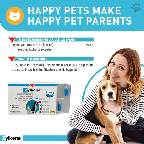 VETOQUINOL - Vetoquinol Zylkene Behavior Support Capsules for Medium Dogs 33-65lbs 14 Capsulas - The Red Vitamin MX - Relajantes Para Perros - {{ shop.shopifyCountryName }}