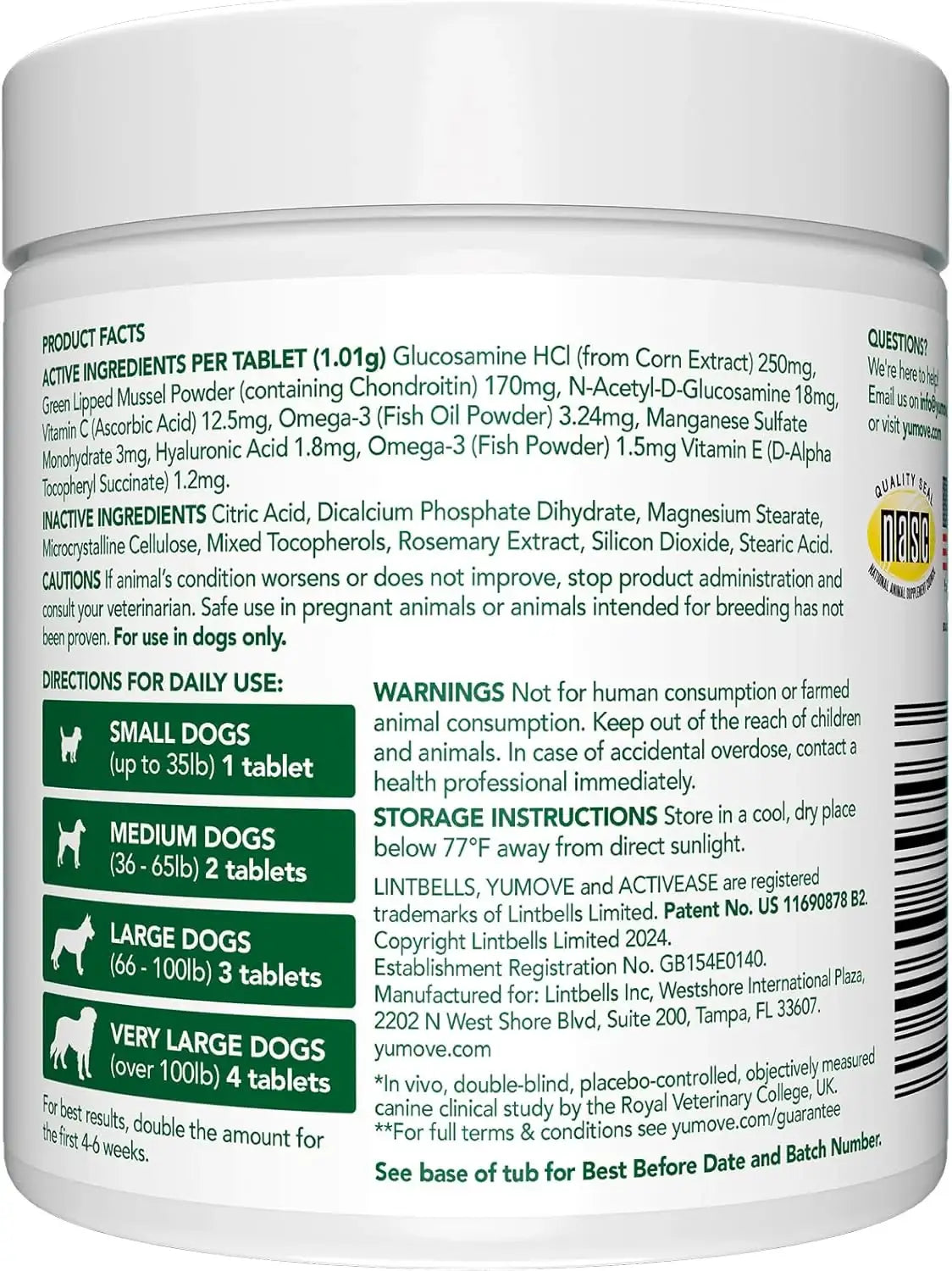 YUMOVE - YuMOVE Hip & Joint Supplement for Senior Dogs with Max Strength 120 Tabletas Masticables - The Red Vitamin MX - Cuidado De Cadera Y Articulaciones Para Perros - {{ shop.shopifyCountryName }}