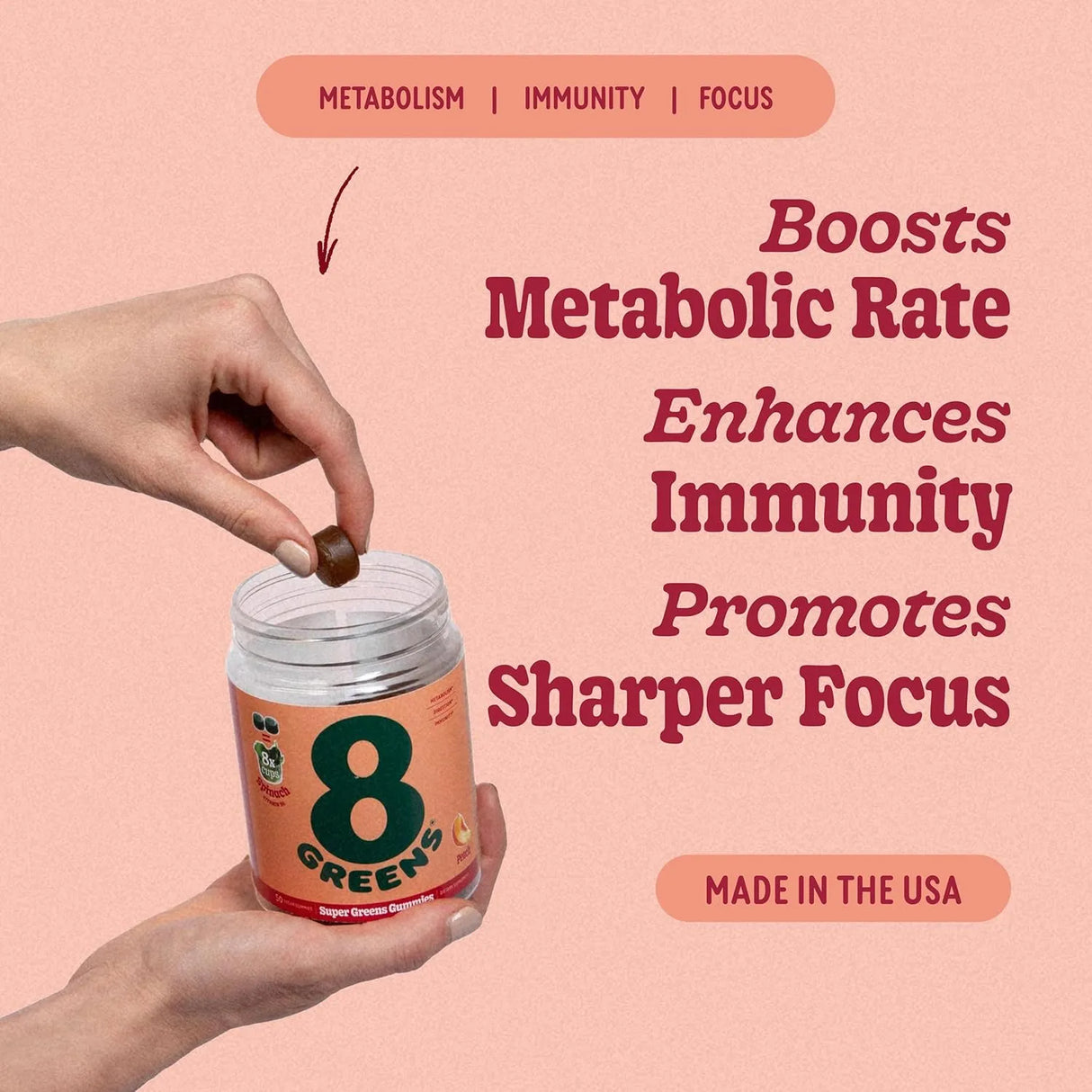 8GREENS - 8Greens Supergreens Gummies Peach Flavor 50 Gomitas 2 Pack - The Red Vitamin MX - Suplementos Alimenticios - {{ shop.shopifyCountryName }}