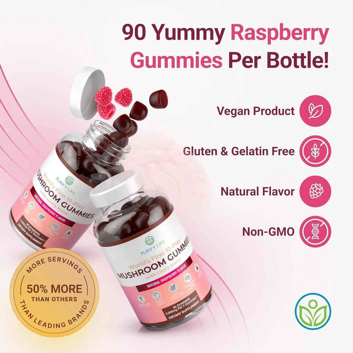 PURIFY LIFE - Purify Life Mushroom Complex Gummies 90 Gomitas - The Red Vitamin MX - Suplementos Alimenticios - {{ shop.shopifyCountryName }}