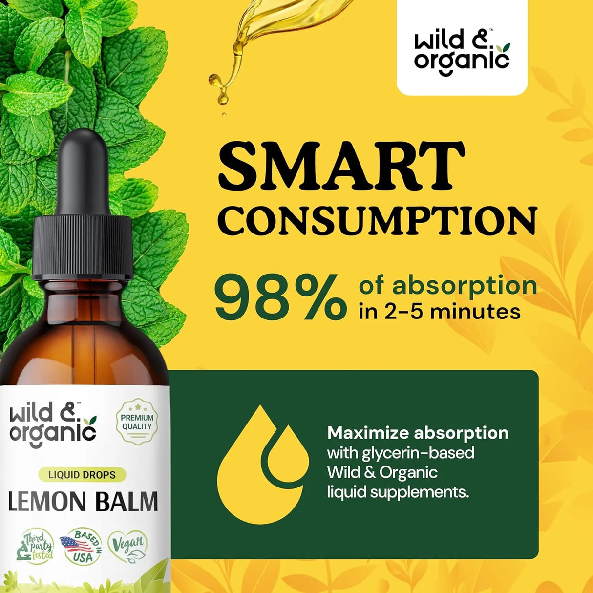 WILD & ORGANIC - Wild & Organic Lemon Balm Drops 2 Fl.Oz. - The Red Vitamin MX - Suplementos Alimenticios - {{ shop.shopifyCountryName }}