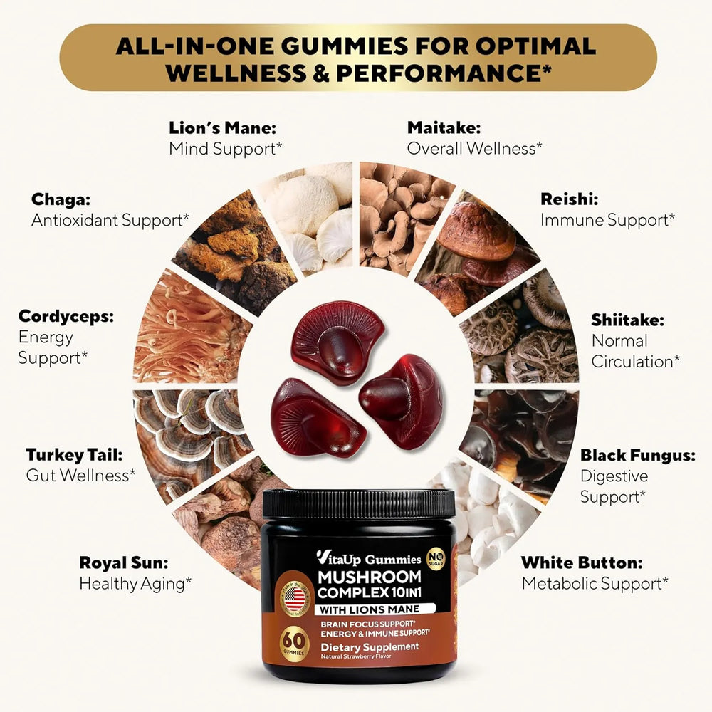 VITAUP - VitaUp Mushroom Gummies for Adults 60 Gomitas - The Red Vitamin MX - Suplementos Alimenticios - {{ shop.shopifyCountryName }}